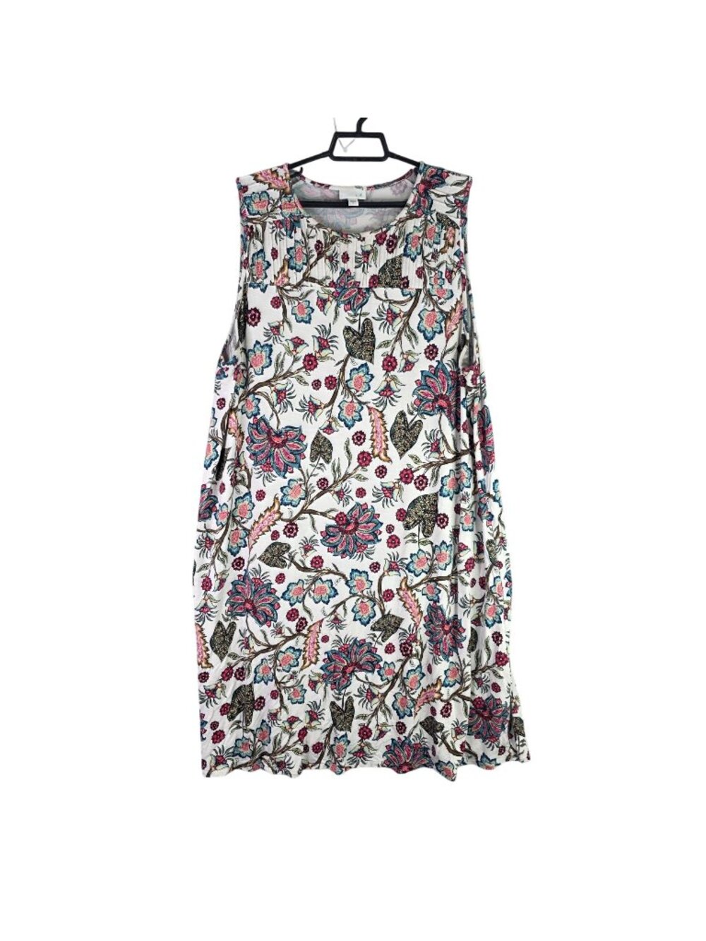 Womens J.Jill MultiColor Floral Sleeveless Dress Rayon Blend Stretch Size XL